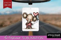 Elephant Valentine Air Freshener PNG Whimsical Animal PNG Product Image 1