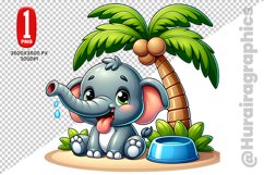 Cute Elephant Clipart - PNG File Product Image 1