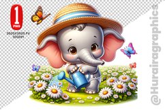 Cute Elephant Clipart - PNG File Product Image 1