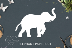 Elephant silhouette template / Elephant paper cut Product Image 1