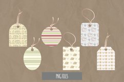 Vintage Floral Elephant Seamless Pattern Shaped Tag Product Image 1