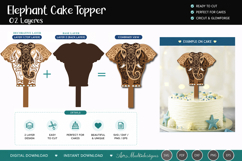 Elephant Cake Topper SVG Product Image 1