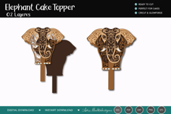 Elephant Cake Topper SVG Product Image 2