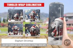 Tumbler Sublimation Wrap Elephant Christmas Product Image 1