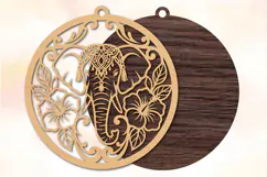 Elephant Christmas Laser Cut SVG Product Image 2