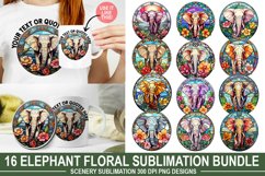 Elephant Floral Sublimation Bundle Product Image 1