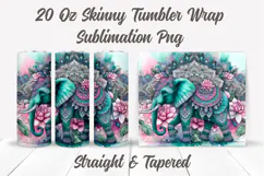 Mandala Elephant Tumbler Wrap, Floral Elephant Tumbler Wrap Product Image 2