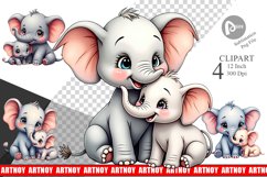 Elephant Mother&#039;s Day Clipart Product Image 1