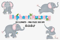 Elephant Nursery Clipart, baby shower clip arts graphics Product Image 1