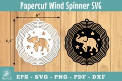 Elephant Papercut Wind Spinner SVG Product Image 1