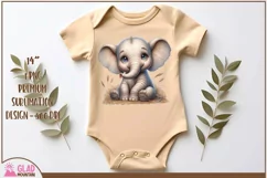Baby Elephant sublimation, Cute baby animal clipart png Product Image 4