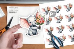 Elephant Spring Bouquet Sticker Product Image 1