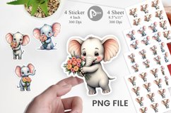 Elephant Spring Bouquet Sticker Product Image 1