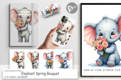 Digital Paper Elephant Spring Bouquet Product Image 1