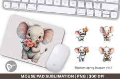 Mouse Pad Elephant Spring Bouquet Product Image 1
