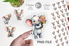 Elephant Spring Bouquet Sticker Product Image 1