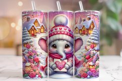 Elephant Valentine Tumbler Wrap, Valentine&#039;s Day Tumbler PNG Product Image 1
