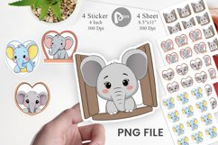 Sticker Heart Elephant Product Image 1