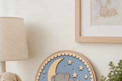 Elephant Baby Name Sign SVG | Safari Nursery Door Sign Product Image 4