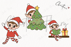 Doodle Christmas Elf Clipart | Christmas PNG Product Image 3
