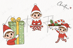 Doodle Christmas Elf Clipart | Christmas PNG Product Image 3