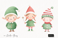 Cute Christmas Elf Clipart | Christmas PNG Product Image 1