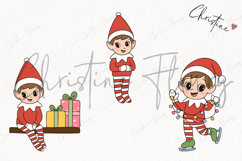 Doodle Christmas Elf Clipart | Christmas PNG Product Image 3