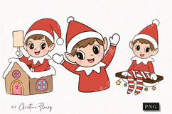Doodle Christmas Elf Clipart | Christmas PNG Product Image 1