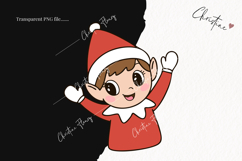 Doodle Christmas Elf Clipart | Christmas PNG Product Image 2