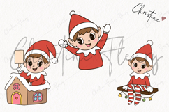 Doodle Christmas Elf Clipart | Christmas PNG Product Image 3