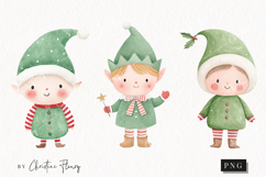 Cute Christmas Elf Clipart | Christmas PNG Product Image 1