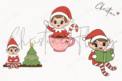 Doodle Christmas Elf Clipart | Christmas PNG Product Image 3