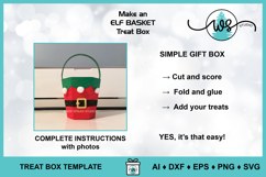 3D Elf Basket Christmas Treat Box SVG Template Product Image 2