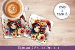 Summer coaster Sublimation Square coaster design elf Product Image 1