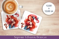 Summer coaster Sublimation Square coaster design elf Product Image 1