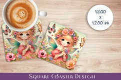 Summer coaster Sublimation Square coaster design elf Product Image 1