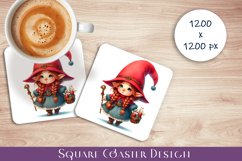 Summer coaster Sublimation Square coaster design elf Product Image 1