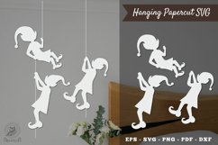 Elf Hanging Papercut SVG Product Image 1