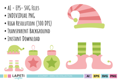 holiday clipart set christmas decorations svg