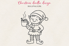 Hand-Drawn Christmas Character | Festive Ink Art SVG PNG EPS Product Image 1