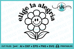 Elige la Alegría Retro SVG PNG DXF | Spanish Positive Quote Product Image 1