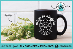 Elige la Alegría Retro SVG PNG DXF | Spanish Positive Quote Product Image 2