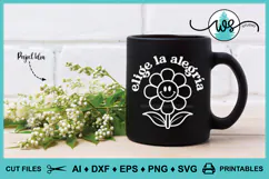 Elige la Alegría Retro SVG PNG DXF | Spanish Positive Quote Product Image 2