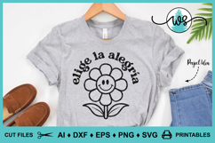 Elige la Alegría Retro SVG PNG DXF | Spanish Positive Quote Product Image 4