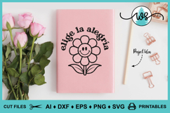 Elige la Alegría Retro SVG PNG DXF | Spanish Positive Quote Product Image 5
