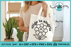 Elige la Alegría Retro SVG PNG DXF | Spanish Positive Quote Product Image 6