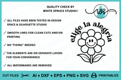 Elige la Alegría Retro SVG PNG DXF | Spanish Positive Quote Product Image 7