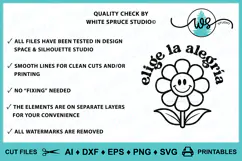 Elige la Alegría Retro SVG PNG DXF | Spanish Positive Quote Product Image 7