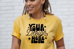 ellow Bella Canvas 3001, Bella Canvas Yellow Shirt Mockup, Product Image 1