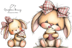 Ellow Gingham Bunny PNG Product Image 1